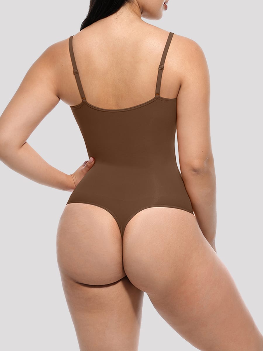 Seamless Covered-Bust Thong Bodysuit