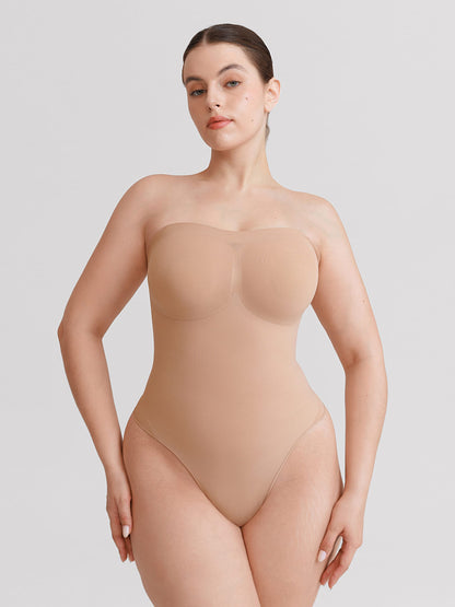 Buttery-Soft Strapless Tummy Control Thong Bodysuit
