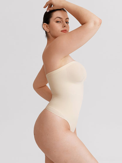 Buttery-Soft Strapless Tummy Control Thong Bodysuit