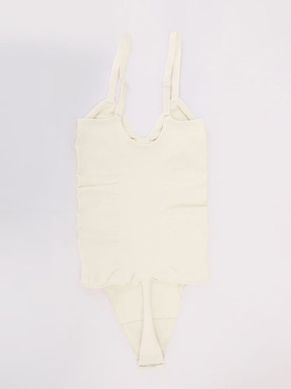 Seamless V-Neck Ruched Bust Tummy Control Bodysuit