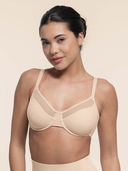 Mesh Full-Coverage Unlined Underwire Bra
