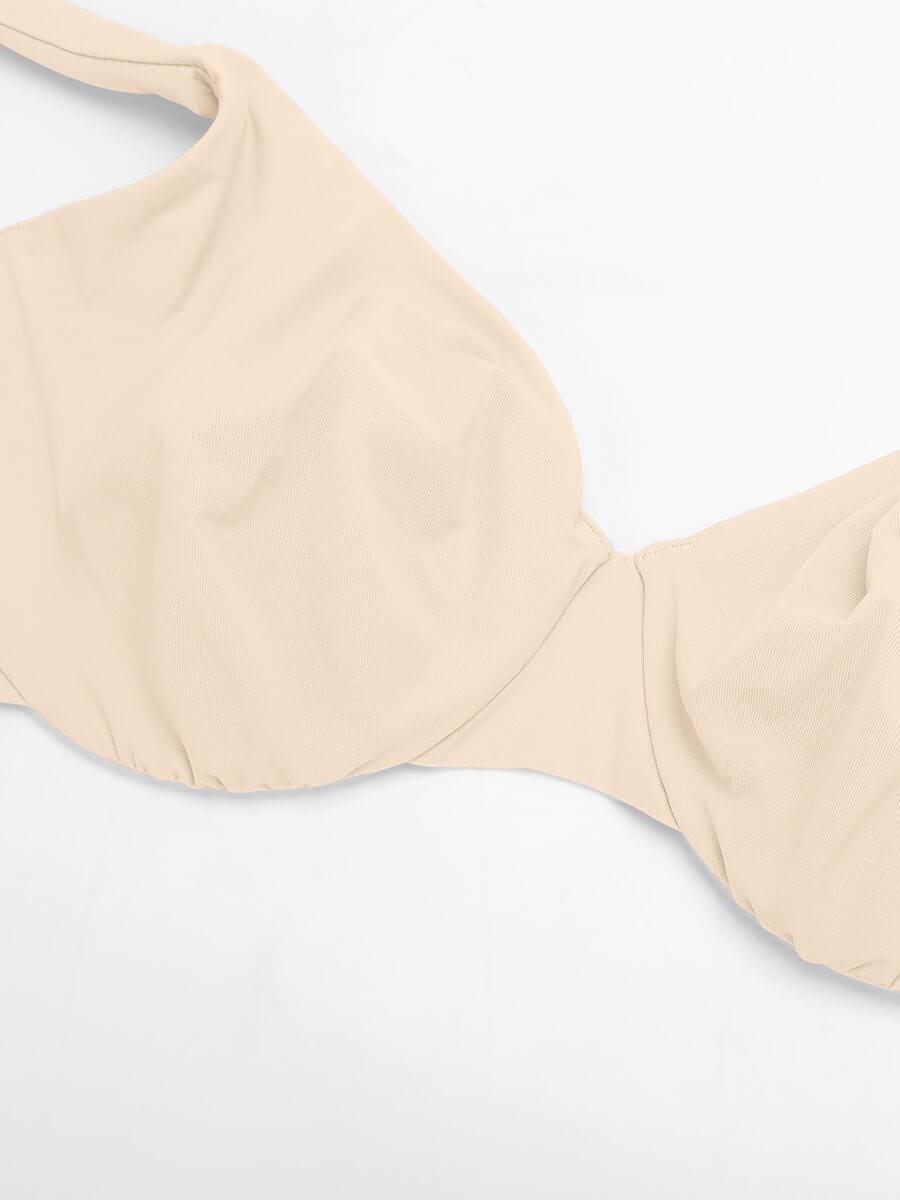 Unpadded Underwired Deep V-Neck Support Bra