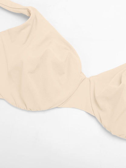 Unpadded Underwired Deep V-Neck Support Bra