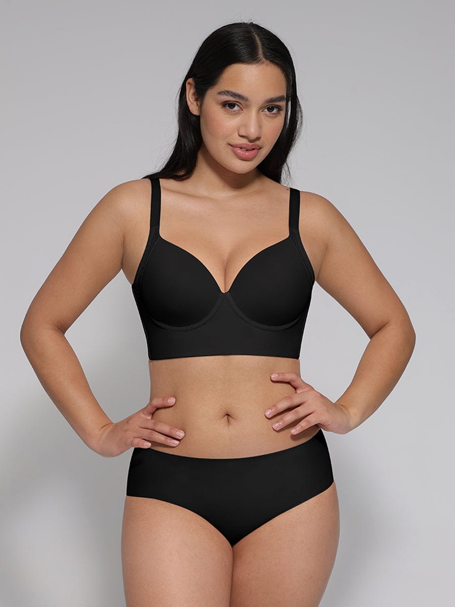 SculptFit Black Push-Up Sculpting Support Bra
