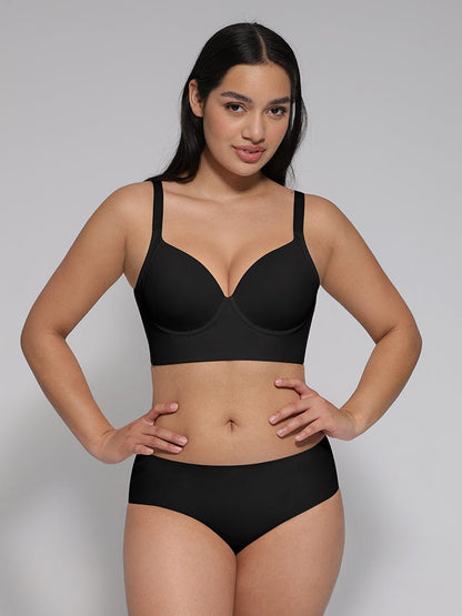 SculptFit Black Push-Up Sculpting Support Bra