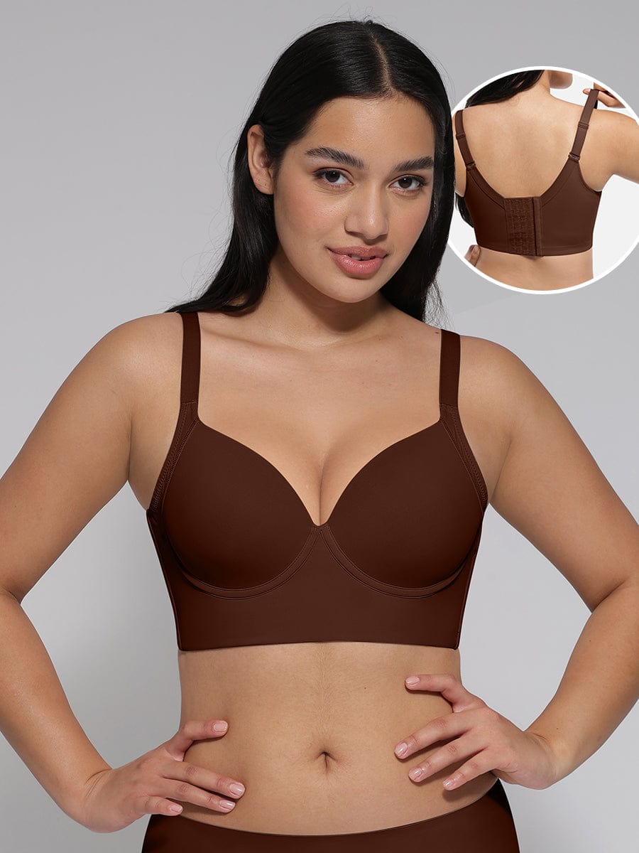 SculptFit Black Push-Up Sculpting Support Bra