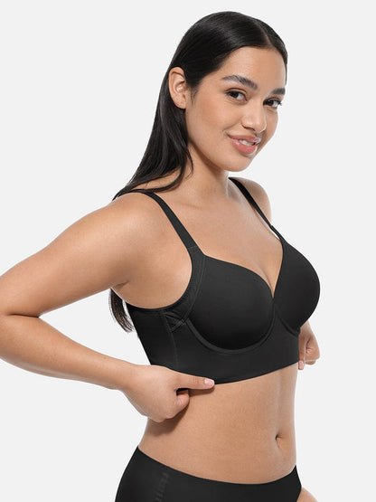 SculptFit Black Push-Up Sculpting Support Bra