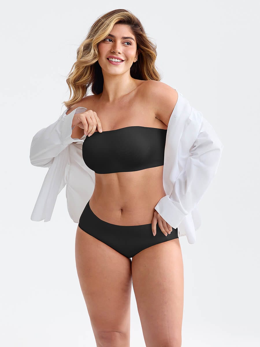 Women's Strapless Anti-Slip Bandeau Bra with Molded Cups
