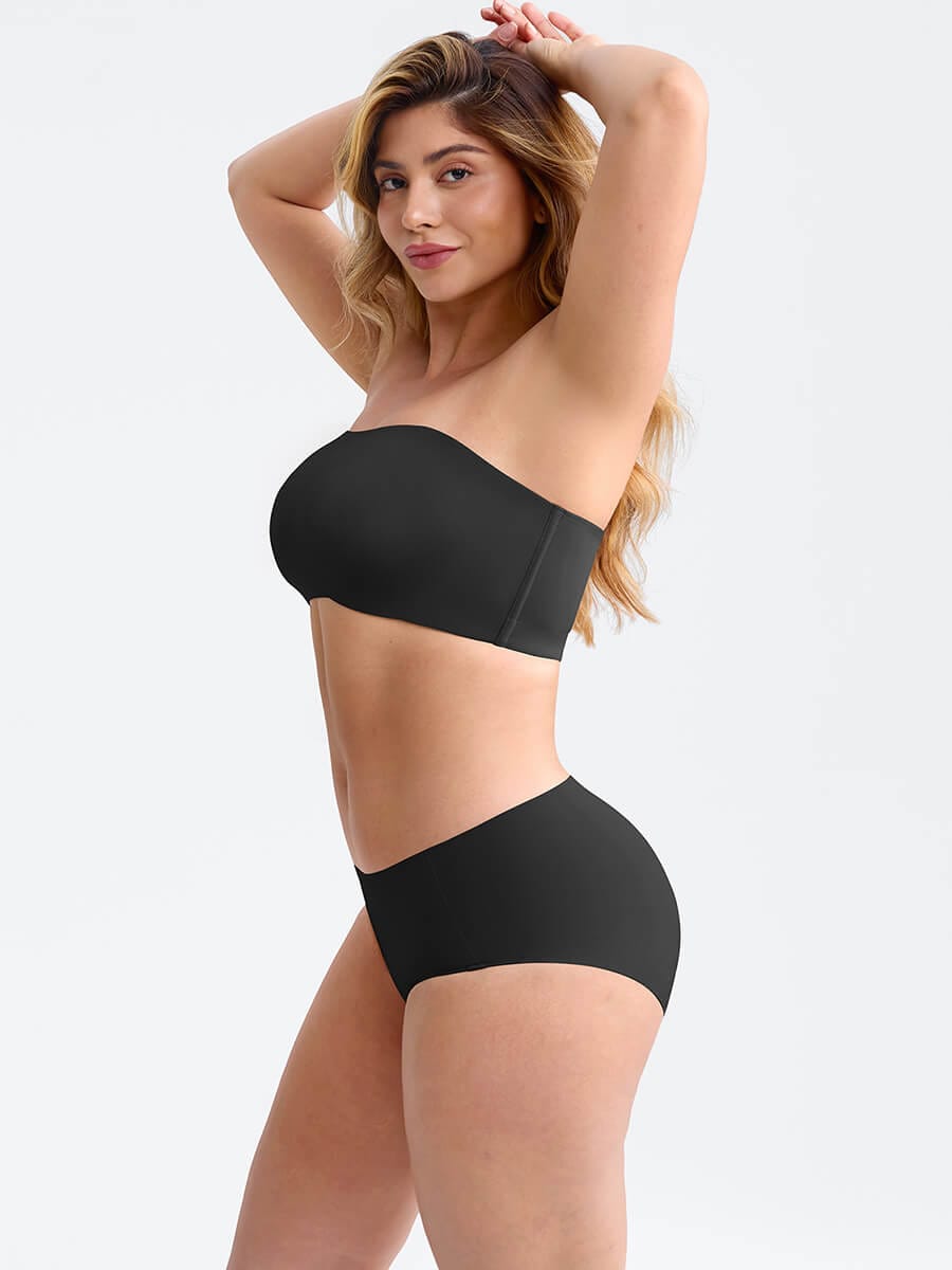 Women's Strapless Anti-Slip Bandeau Bra with Molded Cups