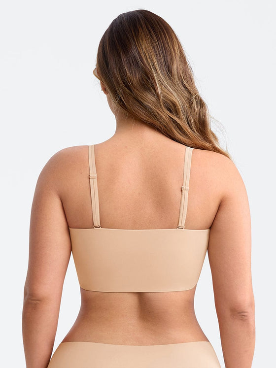 Women's Strapless Anti-Slip Bandeau Bra with Molded Cups