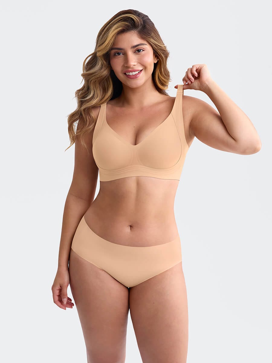 Seamless Wireless Plunge Smooth-Back T-Shirt Bra