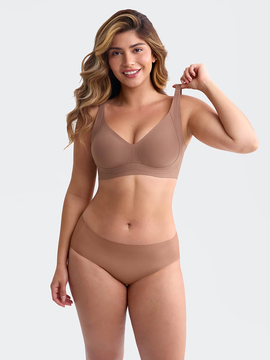 Seamless Wireless Plunge Smooth-Back T-Shirt Bra