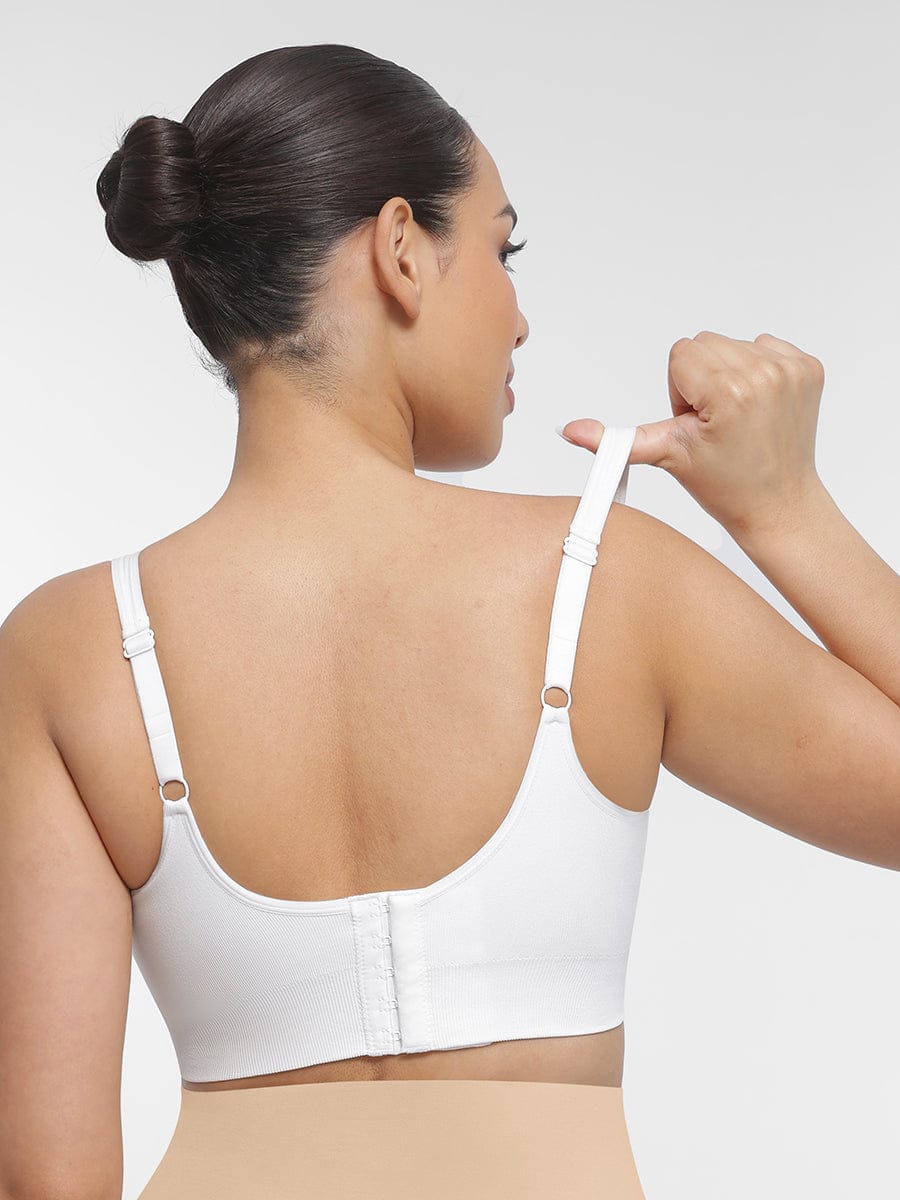 Seamless Back-Smoothing Support Bra with Removable Cups
