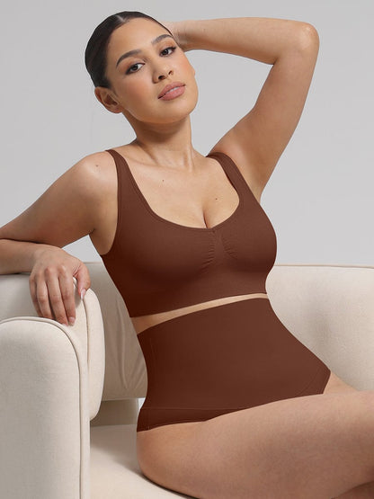 Seamless Back-Smoothing Support Bra with Removable Cups