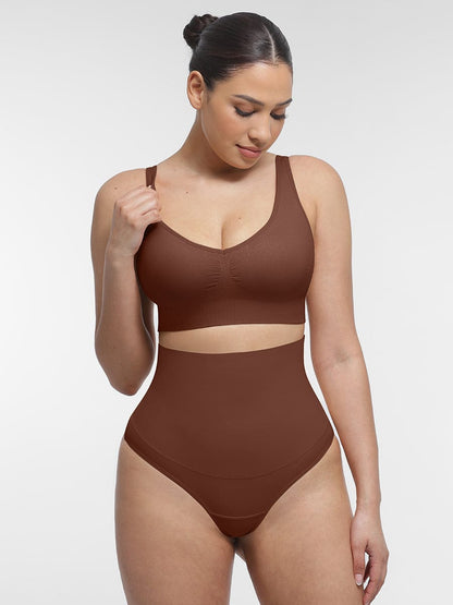 Seamless Back-Smoothing Support Bra with Removable Cups