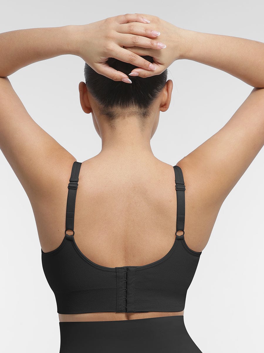 Seamless Back-Smoothing Support Bra with Removable Cups