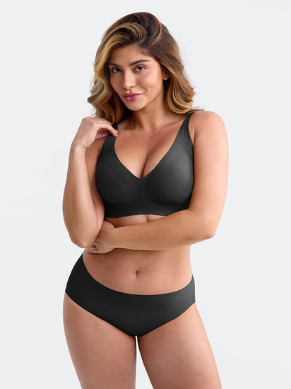 Seamless Wireless Plunge Smooth-Back T-Shirt Bra