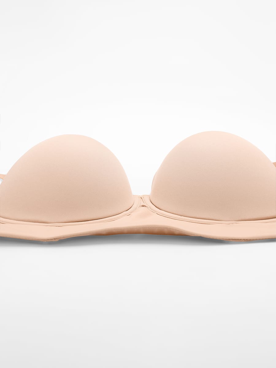 Strapless Half-Cup Underwire Wide-Back Support Bra