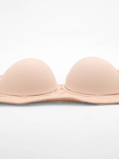 Strapless Half-Cup Underwire Wide-Back Support Bra