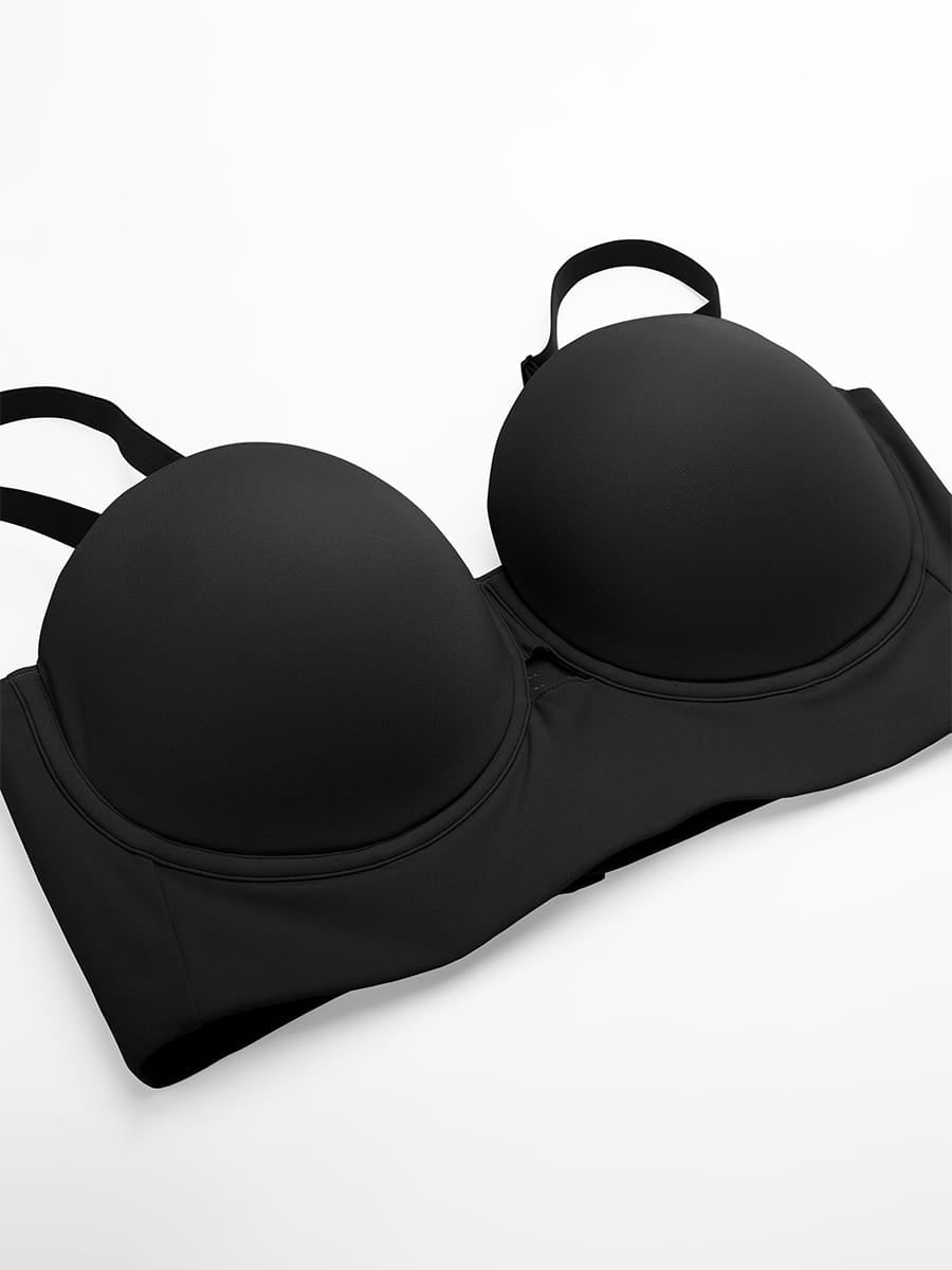 Strapless Half-Cup Underwire Wide-Back Support Bra