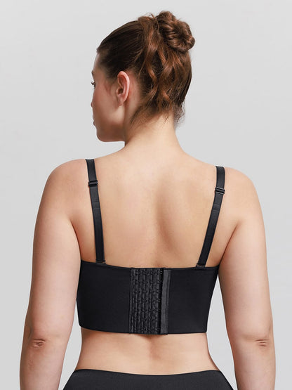 Strapless Half-Cup Underwire Wide-Back Support Bra