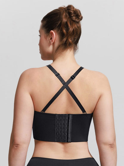 Strapless Half-Cup Underwire Wide-Back Support Bra