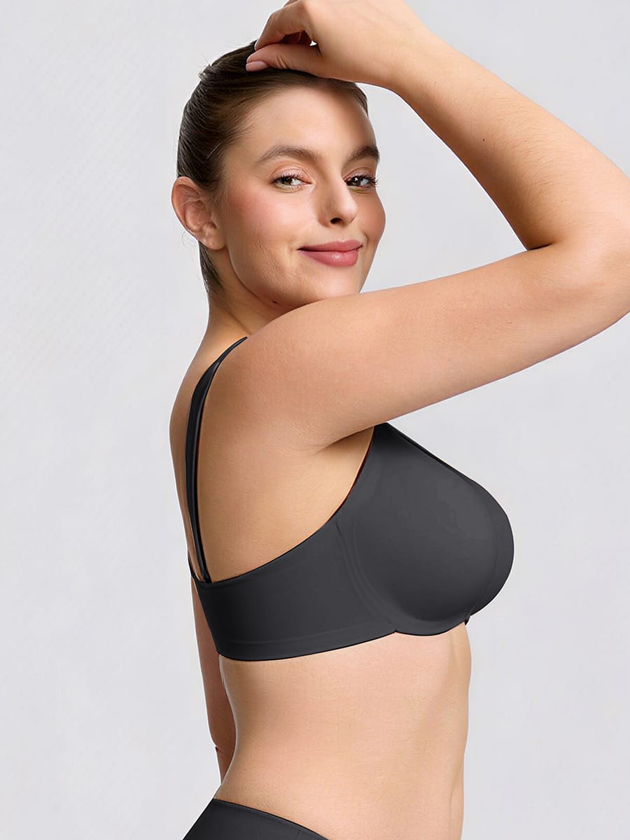 Cut-Out Wireless Seamless Jelly Support T-Shirt Bra