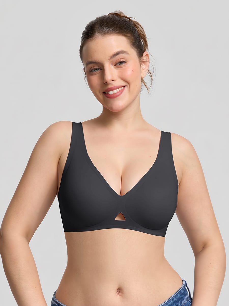 Cut-Out Wireless Seamless Jelly Support T-Shirt Bra