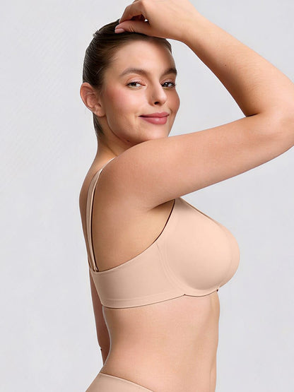 Cut-Out Wireless Seamless Jelly Support T-Shirt Bra