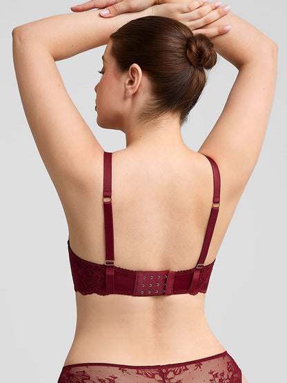 Unlined Underwire Sheer Floral Lace Bra