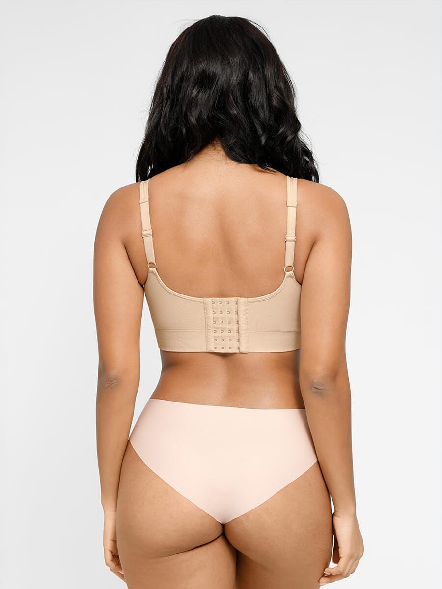 Seamless Back-Smoothing Support Bra with Removable Cups