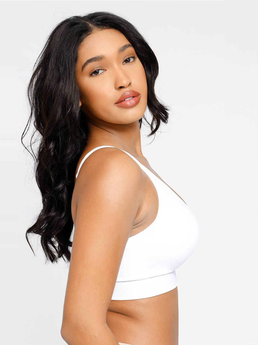 Seamless Back-Smoothing Support Bra with Removable Cups