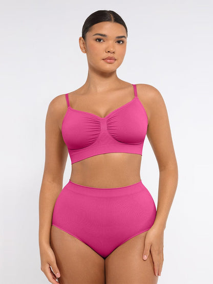 Seamless Mid-Waist Tummy Control Peach-Hip Brief