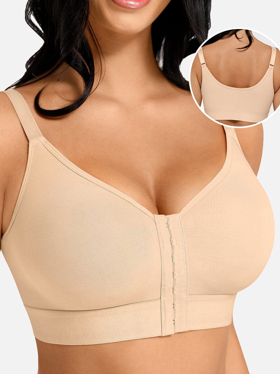 Post-Surgery Full-Coverage Front-Closure Compression Bra