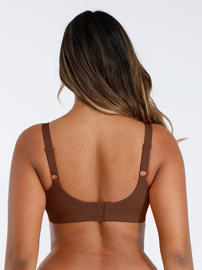 Unpadded Underwired Deep V-Neck Support Bra