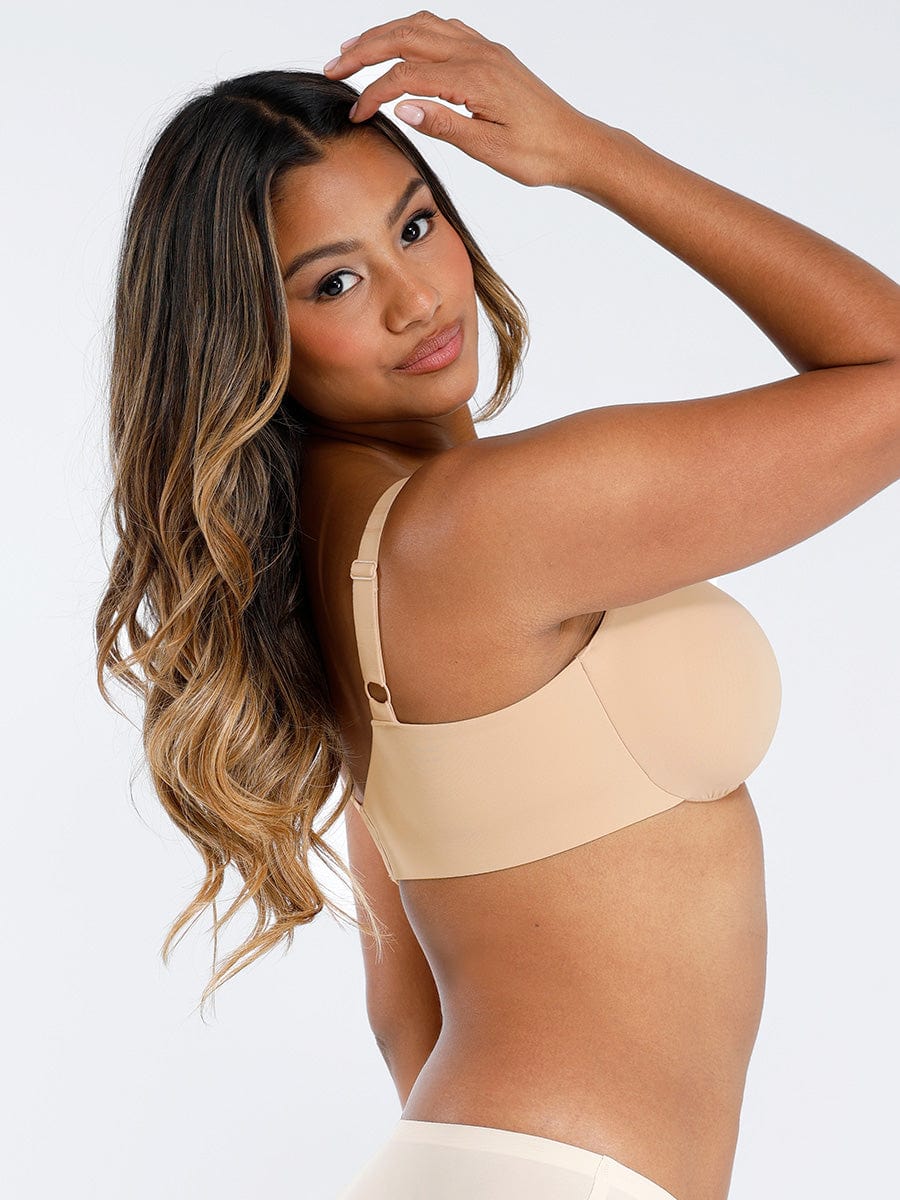 Unpadded Underwired Deep V-Neck Support Bra