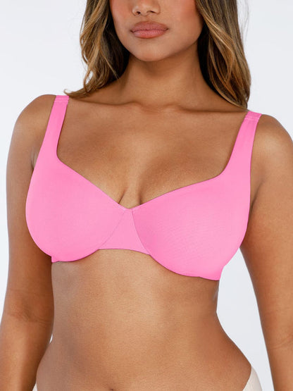 Unpadded Underwired Deep V-Neck Support Bra