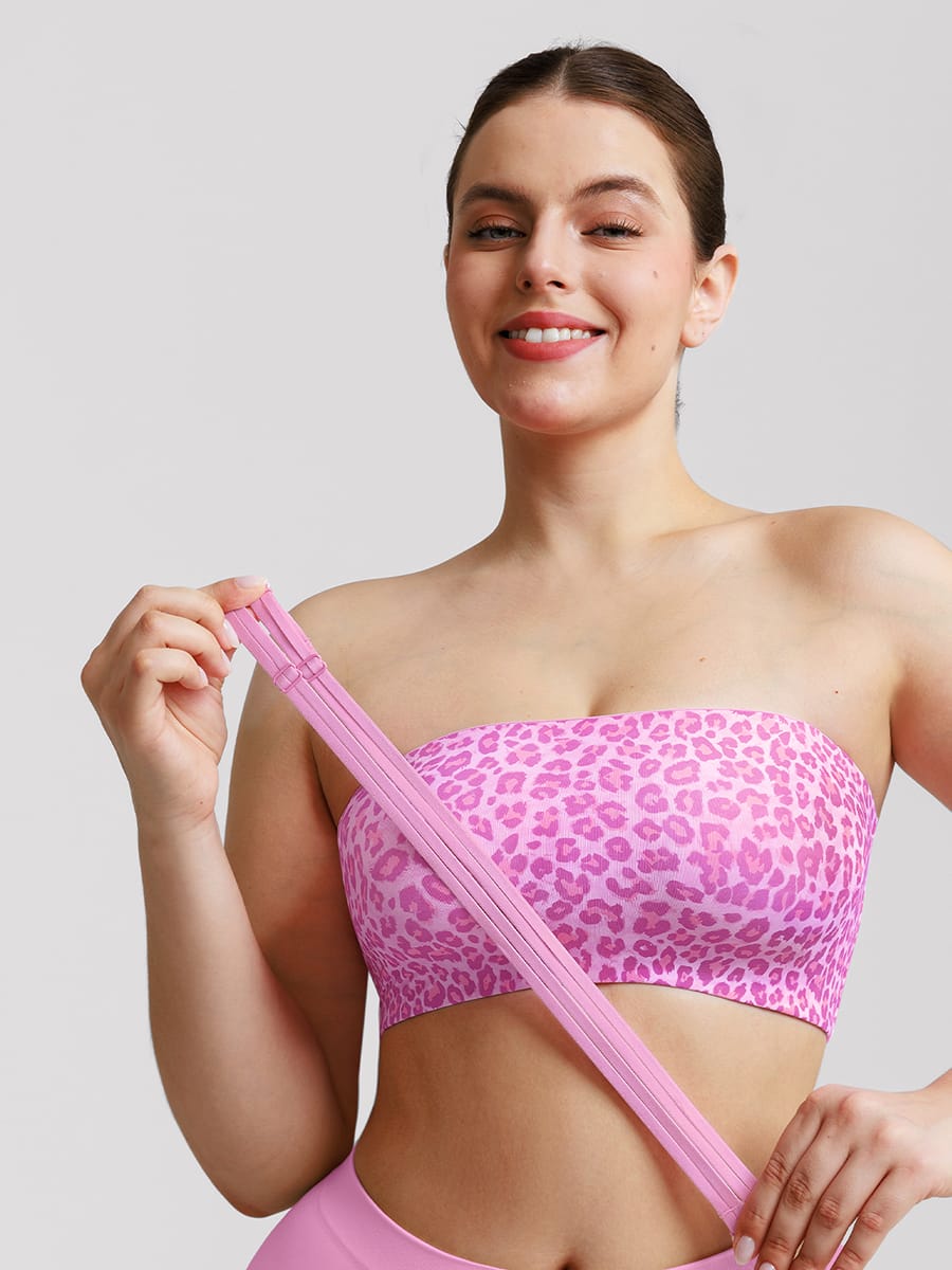 Women's Strapless Anti-Slip Bandeau Bra with Molded Cups