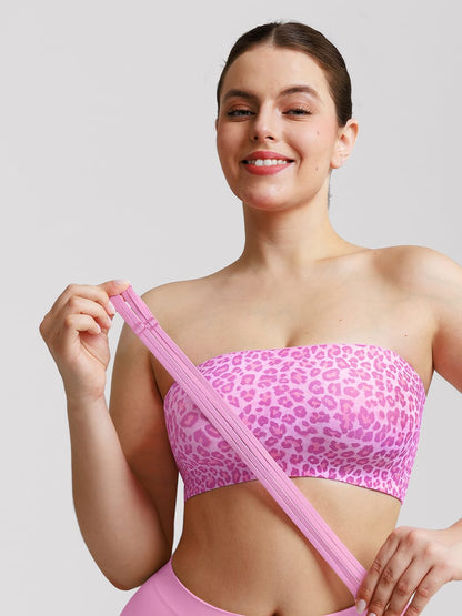 Women's Strapless Anti-Slip Bandeau Bra with Molded Cups