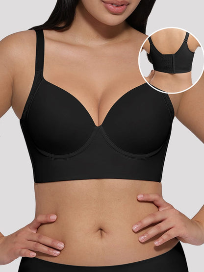 SculptFit Black Push-Up Sculpting Support Bra