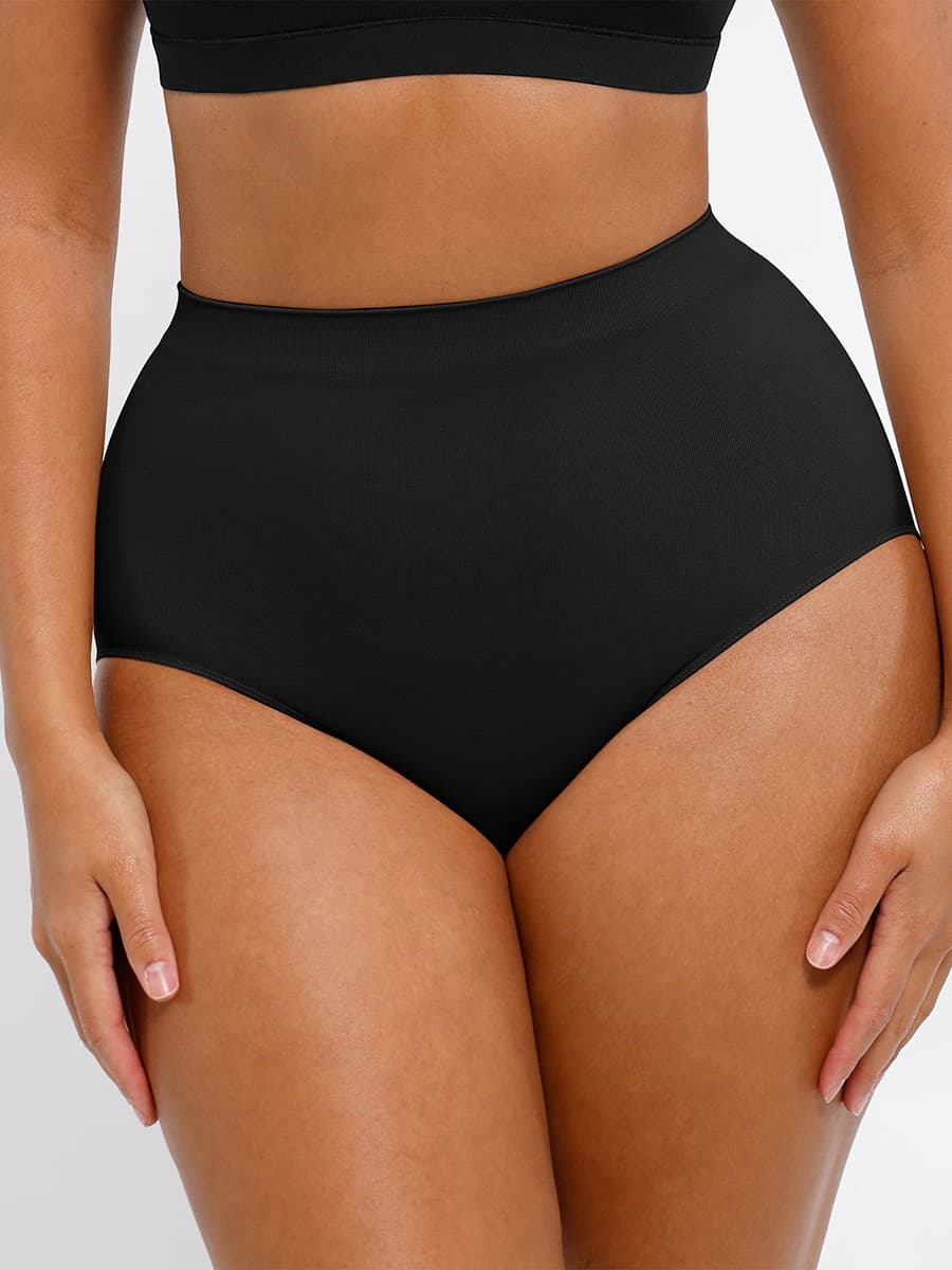 Seamless Mid-Waist Tummy Control Peach-Hip Brief