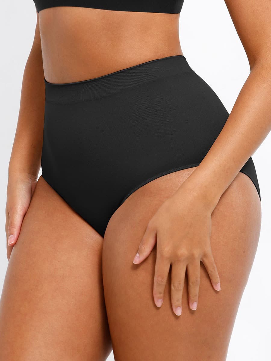 Seamless Mid-Waist Tummy Control Peach-Hip Brief