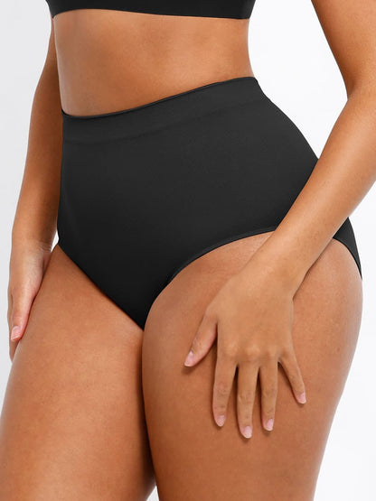 Seamless Mid-Waist Tummy Control Peach-Hip Brief