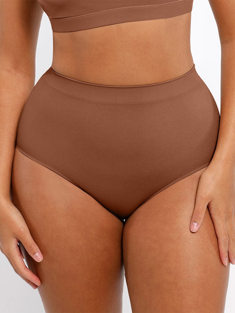 Seamless Mid-Waist Tummy Control Peach-Hip Brief