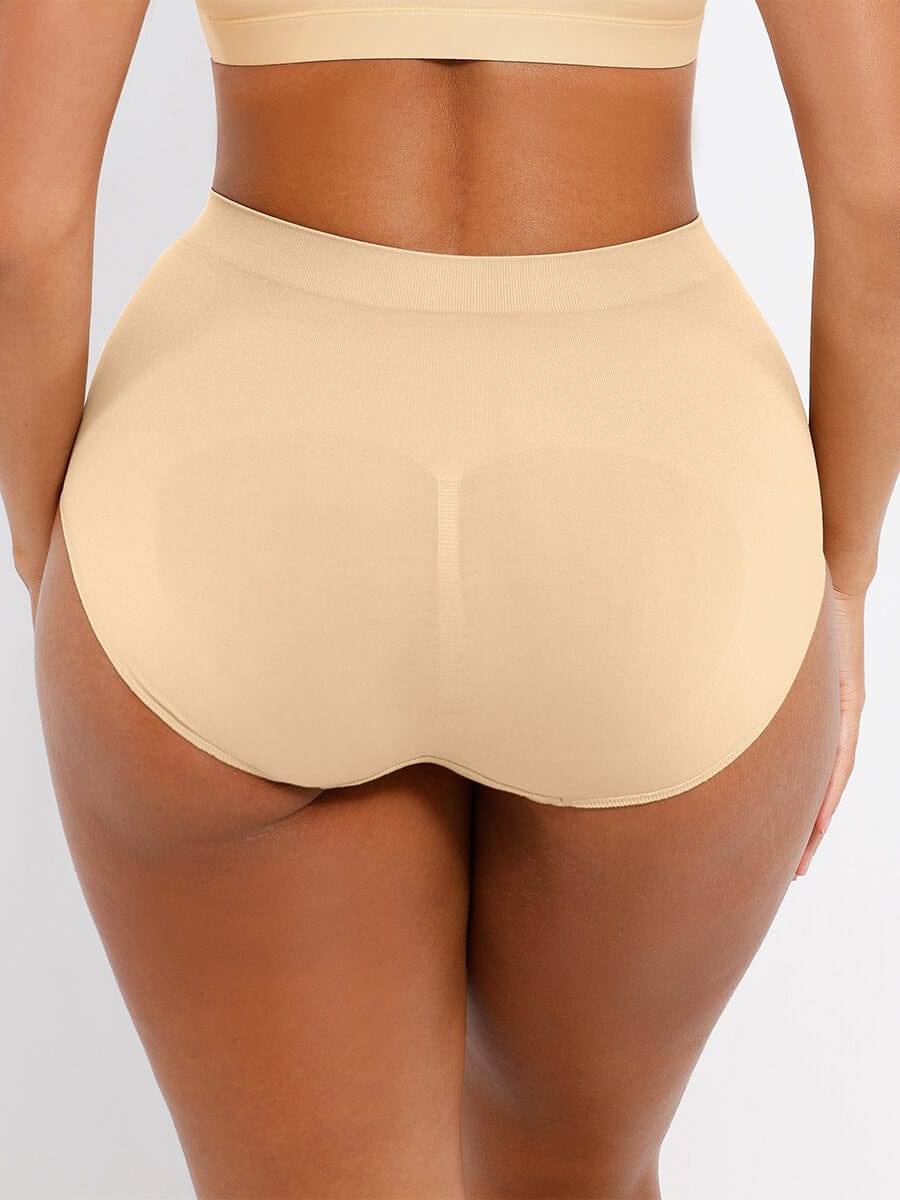 Seamless Mid-Waist Tummy Control Peach-Hip Brief