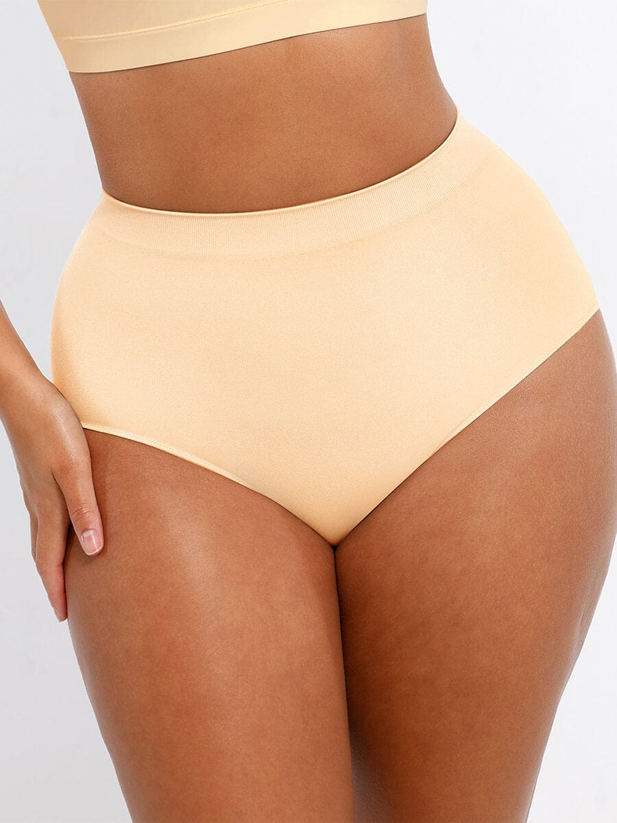 Seamless Mid-Waist Tummy Control Peach-Hip Brief