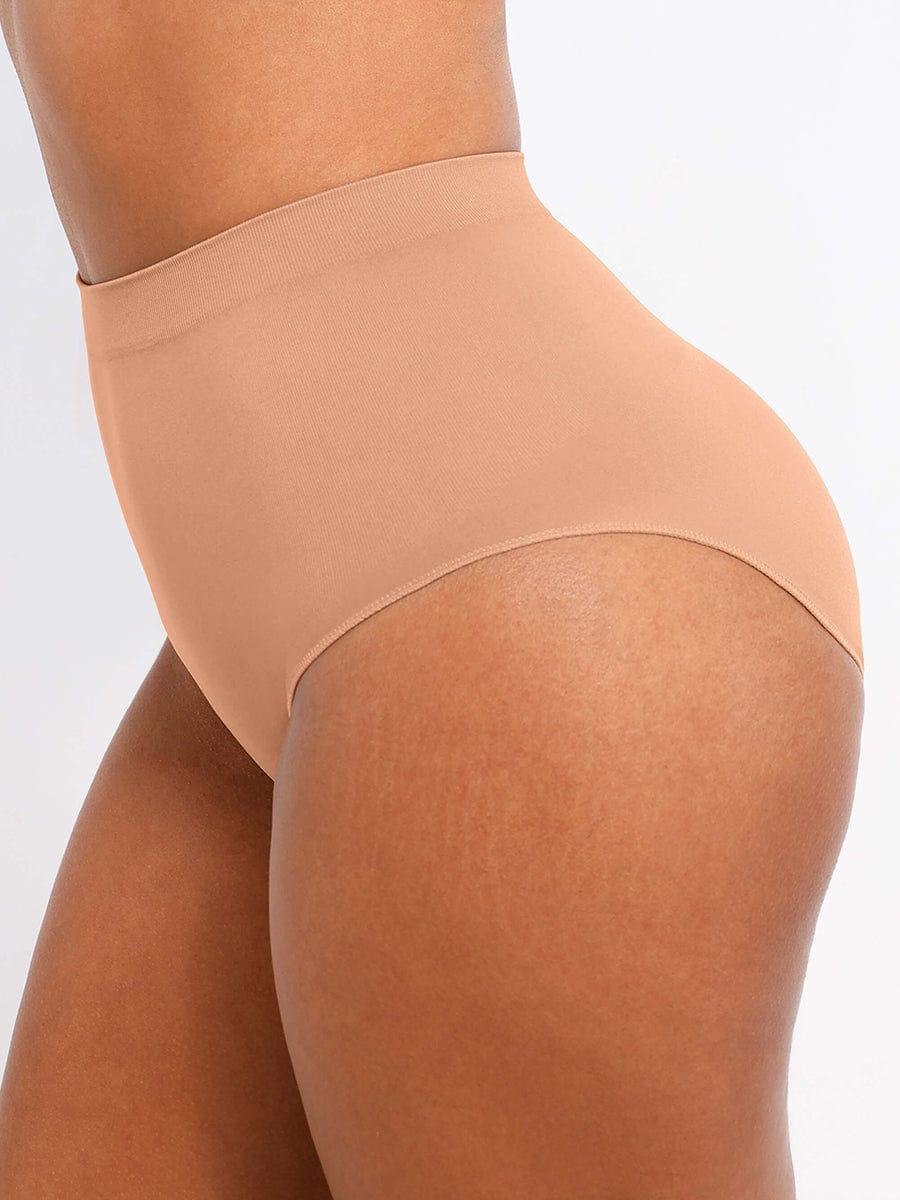 Seamless Mid-Waist Tummy Control Peach-Hip Brief