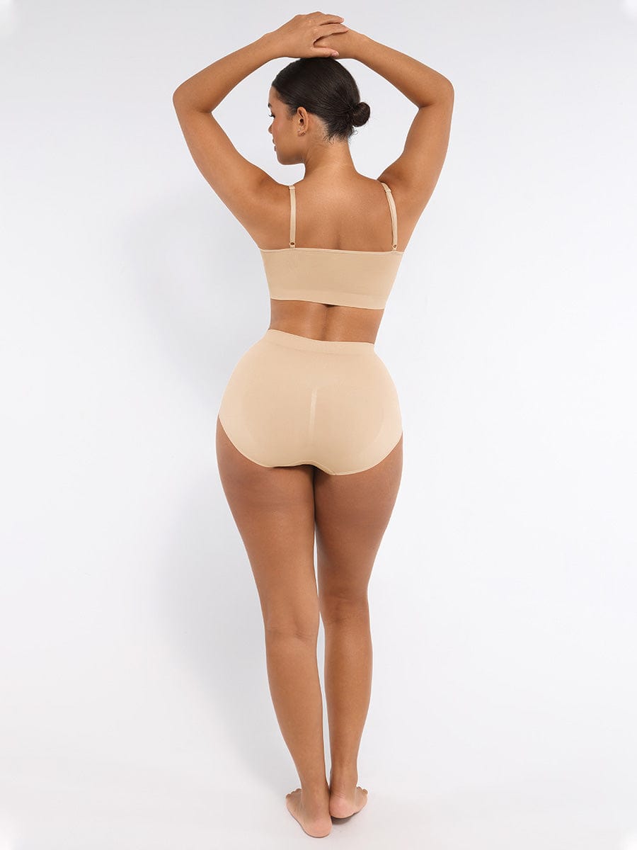 Seamless Mid-Waist Tummy Control Peach-Hip Brief