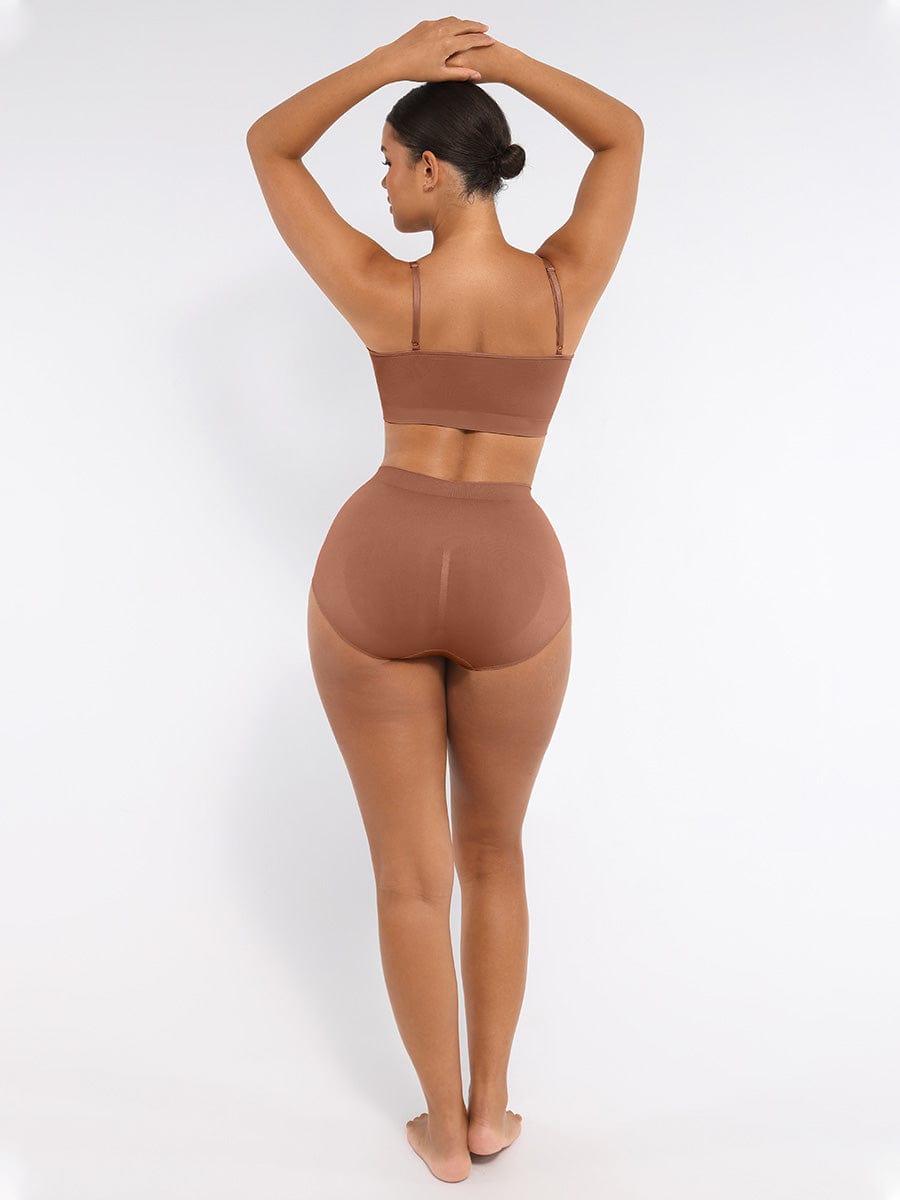 Seamless Mid-Waist Tummy Control Peach-Hip Brief