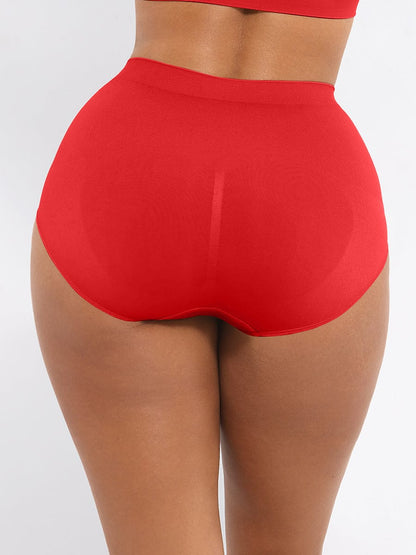 Seamless Mid-Waist Tummy Control Peach-Hip Brief